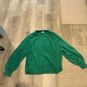 Aerie Green Fuzzy Sweater Size Large
